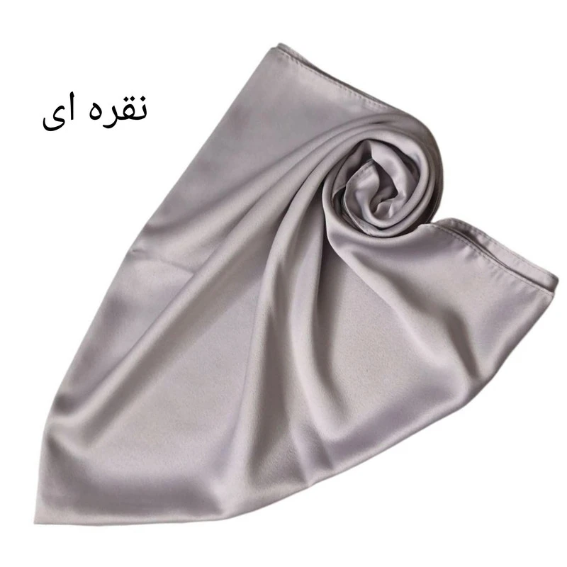 روسری ساتن ابریشم زنانه مدل مینی اسکارف ساتن ابریشم با رنگ بندی با طول و عرض ۷۵*۷۵ سانتی‌متر