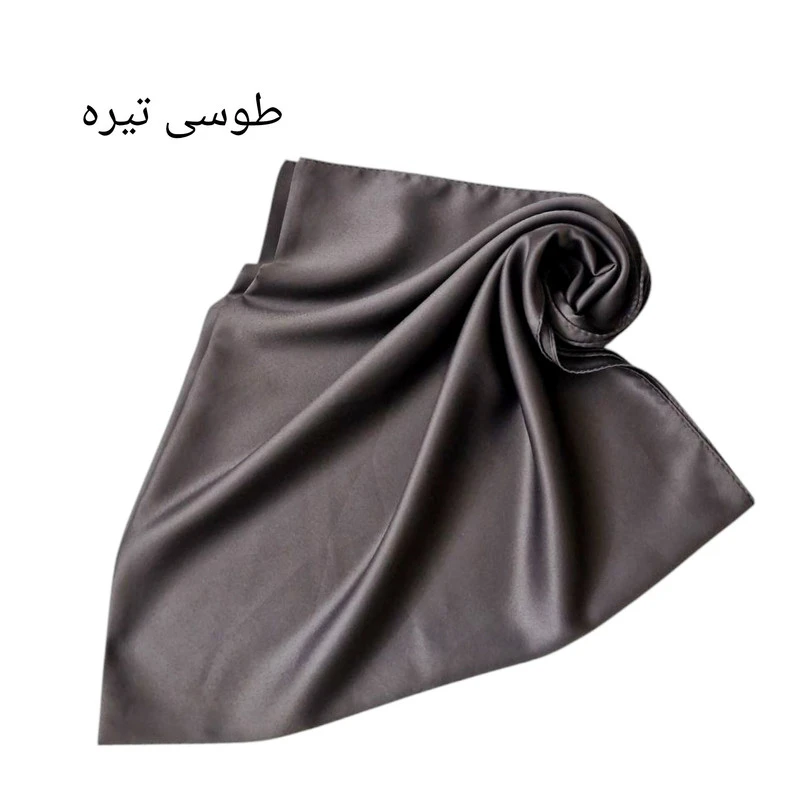 روسری ساتن ابریشم زنانه مدل مینی اسکارف ساتن ابریشم با رنگ بندی با طول و عرض ۷۵*۷۵ سانتی‌متر