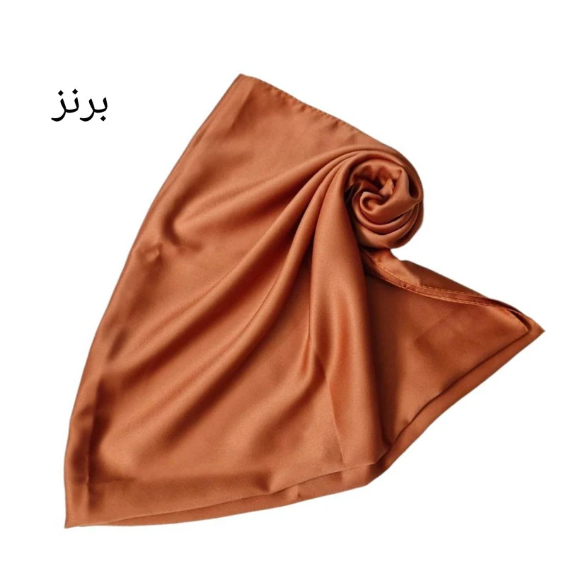 روسری ساتن ابریشم زنانه مدل مینی اسکارف ساتن ابریشم با رنگ بندی با طول و عرض ۷۵*۷۵ سانتی‌متر