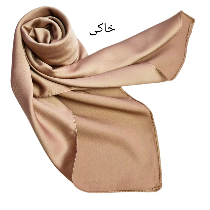 روسری ساتن ابریشم زنانه مدل مینی اسکارف ساتن ابریشم با رنگ بندی با طول و عرض ۷۵*۷۵ سانتی‌متر