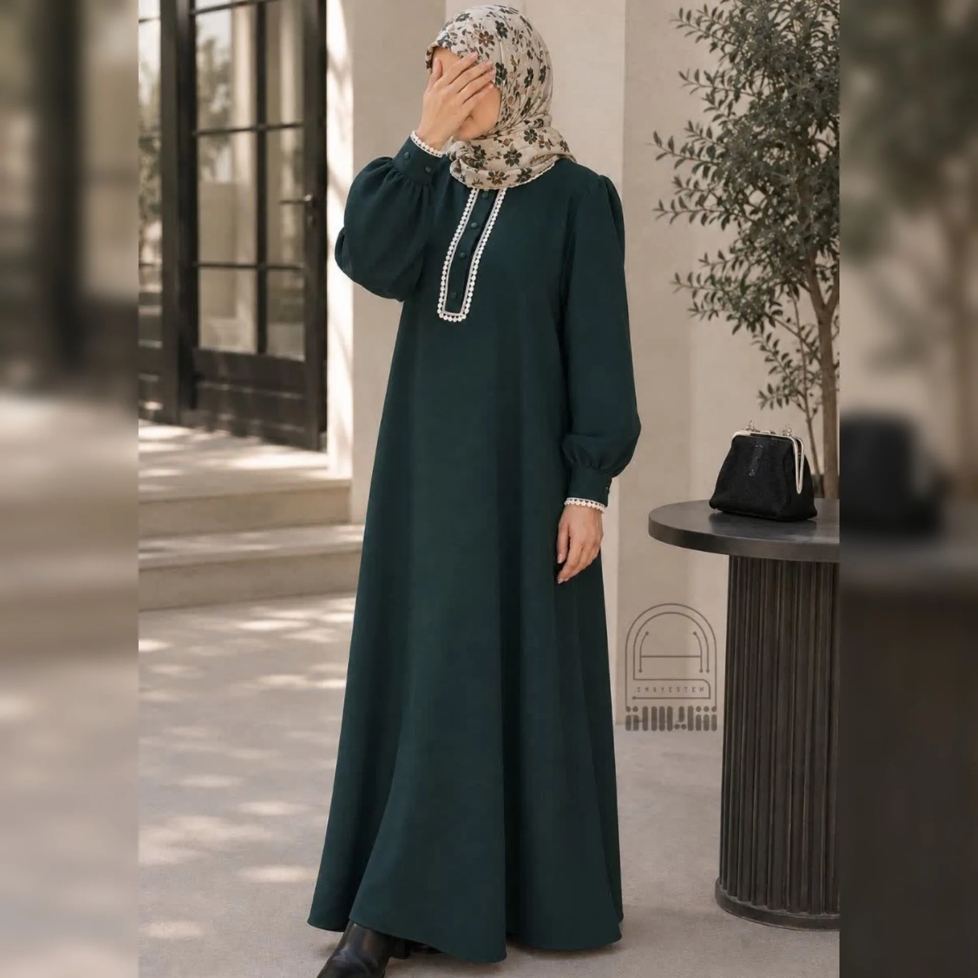 مانتو عبایی پناه (سبز زمردی)
